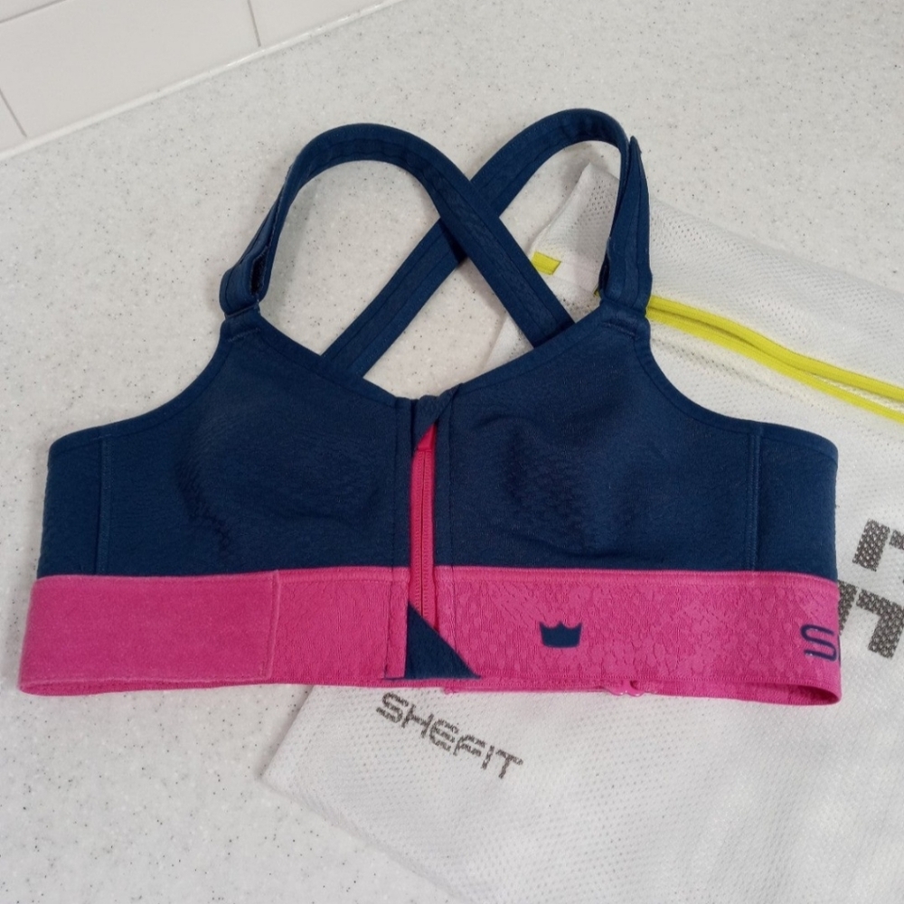 Shefit Flex Sports Bra, Suze S, Navy and Pink